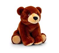 KEELECO - Peluche 100% recyclée - Jouet écologique pour Enfant - Peluche Ours Brun 18cm - SE1043