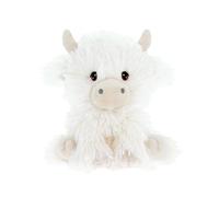 Keel Toys KEELECO - Peluche 100% recyclée - Jouet écologique pour Enfant - Peluche Vache Shaggy Blanche 18cm - SE3511