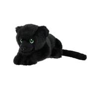 KEELECO - Peluche Panthère Noire 25cm - Doudou Doux et Écologique pour Enfant - 100% Recyclée - Jouet Durable et Lavable - Cadeau Original - Animal Sauvage en Peluche Noire