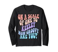 Keeley Cute Retro Girls Groovy Keeley Personalized Name Manche Longue
