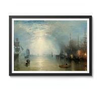 Keelmen Heaving In Coals By Moonlight Joseph Mallord William Turner, impression d'art classique, exposition d'art, art mural, décoration d'intérieur vintage, A2 (cadre noir) - 62,5 x 45,1 cm