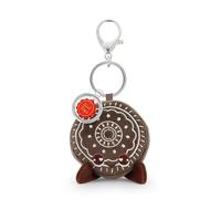 KEELTOYS - Porte-clés Peluche Biscuit au Chocolat 12cm - Peluche Pâtisserie 100% recyclée - Jouet écologique Keeleco pour Enfant