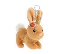KEELTOYS - Porte-clés Peluche Lapin 12cm - Peluche 100% recyclée Animaux de la Ferme - Jouet écologique Keeleco pour Enfant