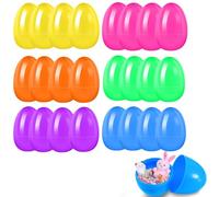 KEELYY 24x Oeufs de Pâques à remplir, 8 x 6 cm œufs Géants en Plastique, Oeuf Surprise pour la Chasse de Pâques, Remplisseurs de Paniers, Les Prix pour Les fêtes d'école