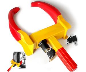 KEELYY Antivol Voiture Sabot Roue, Bloque Roue Griffe de Pneu Dispositif Antivol, Haute Sécurité, Serrure Anti-Perçage, Universelle, Réglable, Pour Remorques, Caravanes, Voitures, Camping-cars