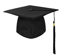 KEELYY Chapeau de Diplome Toque Diplome Unisexe, Chapeau de Diplomé réglable Graduation Cap pour Graduation Université Lycée - 4 couleurs(Noir)