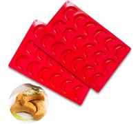 KEELYY Lot de 2 Moule à Pâtisserie Silicone pour 36 croissants à la vanille, Antiadhésif, Pour faire des biscuits chocolat gâteau pour Noël