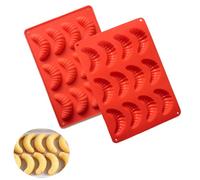 KEELYY Lot de 2 Moules à Gâteau en Silicone pour Croissants à la Vanille- Antiadhésif - Moule en Silicone pour Chocolat Gâteau Biscuits pour Noël