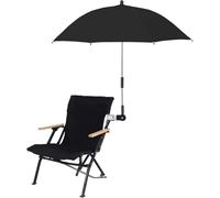 KEEMEN Parapluie de Chaise avec Pince Clip Portable sur Parapluie pour Chaises de Plage Patio Extérieur Poussette Fauteuils Roulants Chariots de Golf(Noir)