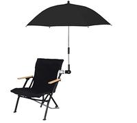 KEEMEN Parapluie de Chaise avec Pince Clip Portable sur Parapluie pour Chaises de Plage Patio Extérieur Poussette Fauteuils Roulants Chariots de Golf(Noir)