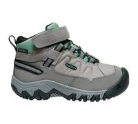 KEEN Unisex-Child Targhee 4 Mid Waterproof Hiking Boots, Alloy/Granite Green, 10