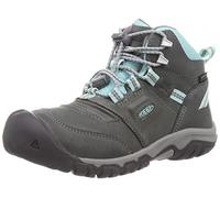 KEEN Mixte Ridge Flex Mid Waterproof Botte de randonnée, Grey/Blue Tint, 32 EU
