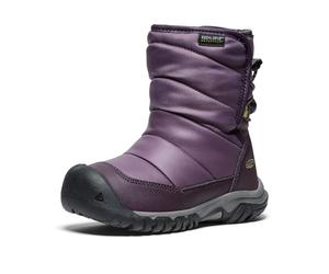 KEEN Puffrider Waterproof, Bottes de Neige, Black Plum/Daiquiri Green,