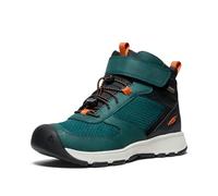 KEEN Unisex-Child Skua Mid Waterproof Hiking Boots, Ponderosa Pine/Gold Flame, 32/33