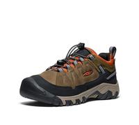 KEEN Unisex-Child Targhee 4 Low Waterproof Hiking Shoes, Dark Olive/Gold Flame, 34