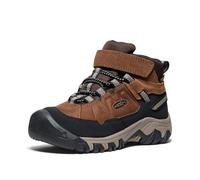 KEEN Targhee 4 Mid Height Durable Comfortable Waterproof Hiking Boots, Bison/Brindle, 4 US Unisex Big Kid