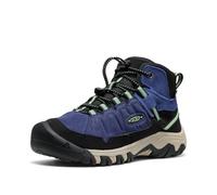 KEEN Unisex-Child Targhee 4 Mid Waterproof Hiking Boots, Skipper Blue/Hemlock, 13