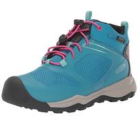 KEEN Unisex Kid's Wanduro Mid Waterproof Hiking Boot, Fjord Blue Fuchsia Purple, 8 UK Child
