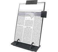 Keenjorika Porte-documents de bureau avec 7 positions réglables, support de documents noir pour bureau, support de copie, support pour discours, support de papier pour saisie de bureau, angle réglable