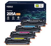 205A CF530A Cartouche de Toner Compatible pour HP CF530A CF531A CF532A CF533A pour HP Color Laserjet Pro MFP M180n M180nw M180fw M181n M181fw, M154a M154nw (Noir Cyan Magenta Jaune, 4-Pack)