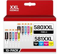 KEENKLE 580 581 Lot de cartouches d'encre XXL compatibles avec Canon 580 581 pour Canon Pixma TS705 TR8550 TS6150 TR7550 TS6250 TR8500 TS8251 TS6350 TS9550 TS6151 TS9551 Lot de 10