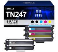 KEENKLE TN247 TN-243CMYK Lot de 5 Toners Compatibles pour Brother TN243CMYK TN243 TN 243 247 pour Brother MFC-L3750CDW DCP-L3550CDW MFC-L3770CDW HL-L3210CW HL-L3270CDW HL-L3230CDW MFC-L3710CW