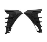 Keenso 1 paire de cache-grilles d'aération latérales en caoutchouc noir brillant pour pare-chocs avant de voiture - Autocollant décoratif universel pour la plupart des voitures - Bandes de protection