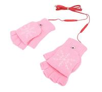 Keenso 1 Paire de Chauffants USB, Mitaine Chauffante Chaude d'hiver, Chauffe-Mains pour Ordinateur Portable pour Femmes, Hommes, Filles et Garçons (Rose)