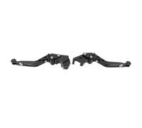 Keenso 1 Paire de Leviers de Frein Pliants pour Moto, Poignée D'embrayage Réglable en Aluminium CNC avec Conception Ergonomique pour YZF R125 MT125 2014 2022 (BLACK)
