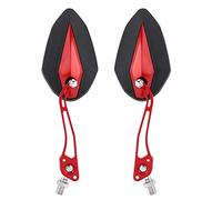 Keenso 1 Paire de Rétroviseurs de Moto, 8 Mm 10 Mm Universels pour Scooter de Moto Rétroviseur de Moto Rétroviseur Latéral (Rouge)