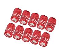 Keenso 10 Pièces Bouchons de Tige de Valve de Pneu à Motif de Crâne, Couvre-Valve de Roue en Alliage de Zinc pour Voitures SUV Vélos Camions Motos, avec Joint Fileté pour Éviter la (Rouge)