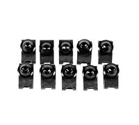 Keenso 10pcs Boulon Vis de Modification, Set de Vis de Corps Clip de Fixation Ecrou de Carénage de Moto, Vis de Vitesse de Spire 10 x M5(Black)