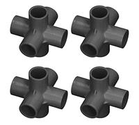 Keenso 10pcs PVC Connexion du Tube en Plastique 6 Chemins de Tube de Coude Raccords de 25 Mm-mm-diamètre de la Haute qualité PVC (BLACK)