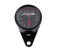 Keenso 12V Jauge de Vitesse Compteur de Vitesse d'Odomètre Kilométrique de Moto LED Indicateur de Vitesse 0-160km / h Indicateur Simple Universel (Black)