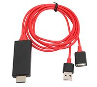 Keenso 2 en 1 Câble D'Adaptateur USB à, Adaptateur de Câble HDTV 1080p pour le Projecteur D'affichage TV (rouge)