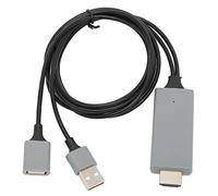 Keenso 2 en 1 Câble D'Adaptateur USB à, Adaptateur de Câble HDTV 1080p pour le Projecteur D'affichage TV (BLACK)