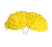 Keenso 2 pcs Cheerleading Poms, Cheerleading Poms Pompons de Pom-Pom Girl PE Cheerleading Pom Poms Sport Dance Party Accessoires Utiles Bravo (Jaune)