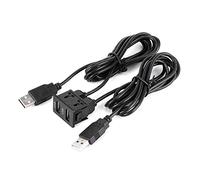 Keenso 2 Port AUX USB Câble, 1.5m Tableau De Bord Câble Adaptateur 2 Port De Voiture Mont Flush Cordon pour Camion Bateau