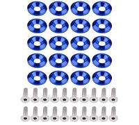 Keenso 20PCS Boulon à Vis Rondelle, Aluminium Pare-chocs Rondelle Moteur Boulons de Fixation Automatique Accessoires(Blue)