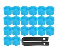 Keenso 20pcs Écrou de Roue de Jante Coque Pneu Bouchon à Vis Capuchons Protecteur Hexagonal Universelle Moyeu de Pneu 17mm Couvre Ecrou Bouchon de Culasse Multi Couleur (Blue)