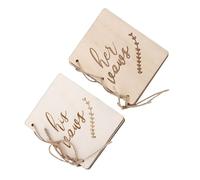 Keenso 2pcs Belle Cérémonie de Mariage les Leçons de Brochure Ed, écrivez Votre Serment, Idéal pour les Mariages/Fêtes, le Bois + la Corde de Chanvre (GREEN)