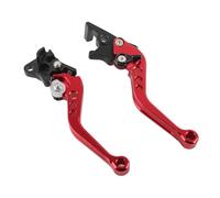 Keenso 2pcs Levier de Frein d'Embrayage, Leviers de Poignée de Levier de Frein d'Embrayage pour Guidon de Moto 7/8" 22 mm (Red)