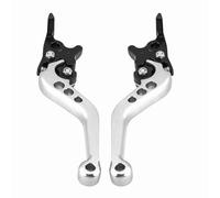 Keenso 2pcs Levier d'embrayage et de Frein, Leviers de Poignée de Frein Universel Double Disque CNC Réglable Pliable(Silver)