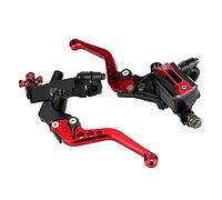 Keenso 2pcs Leviers de Frein et d’Embrayage Réglables, 7/8 "Frein de Moto Universel Leviers de Réservoir de Maître-Cylindre d’Embrayage pour Moto(Red)
