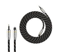 Keenso 3,5 Mm Mini TOSLINK to TOSLINK Câble Optique Gol Cordon à Faible Girou (2m / 6,56 Pieds)