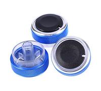 Keenso 3 Pièces Boutons de Commande de Climatisation de Voiture Bouton de Commutateur de Climatisation en Plastique en Aluminium Bleu Remplacement Direct Réglage de Torsion Rapide pour le Contrôle