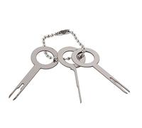 Keenso 3Pcs Outil De Suppression de Terminal, Outil de Retrait de Voiture Outil de Clé de Démontage Électrique Remover Outil d'Enlèvement Connecteur de Fil Extracteur(Metal Handle)