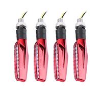 Keenso 4 Pcs 12V Universel 9 LED Mini Indicateur de Clignotants, Lumière de Clignotants pour Guidon de Moto 9 LED Ampoule Lumière Clignotante (Rouge) Lumières de Moto