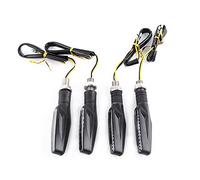 Keenso 4 pcs Feux de Clignotant de Moto Indicateurs de Clignotants Feux de Signalisation 12 LED Feux de Ambre Universels Pliable Ampoule 10mm