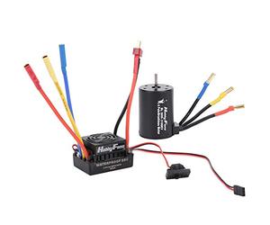 Keenso 4P 3650 3100KV Moteur sans Balai sans capteur, avec ESC sans balais 60A, avec Instruction en Anglais, Moteur sans Balai étanche pour 1/10 Accessoires de Voiture RC